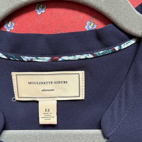 Anthropologie designer Moulinette Soeur silk floral blouse size 12 - Picture 2 of 3